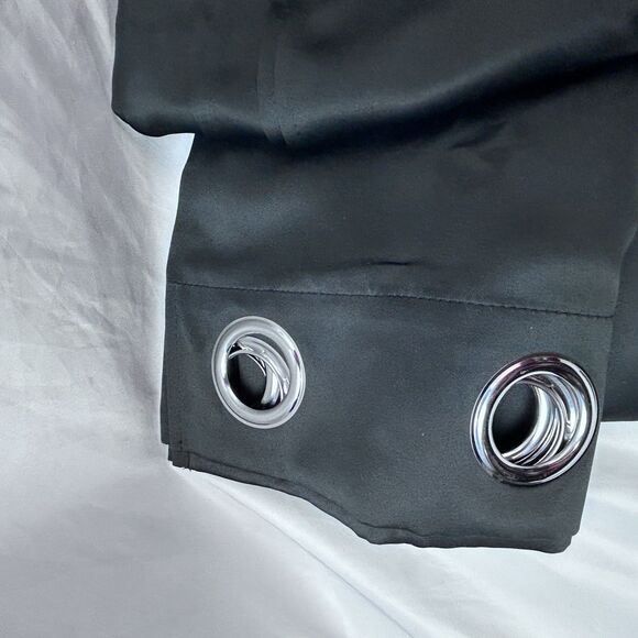 1 Set of 2 34”x 54” Blackout Thermal Grommets Window Curtain Panel Black - Picture 2 of 4